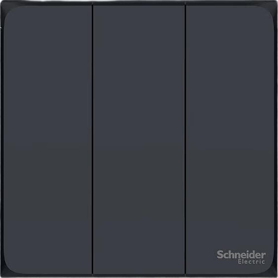 Выключатель Schneider Electric, серия Haocheng, элегантный черный, трехклавишный, однополюсный