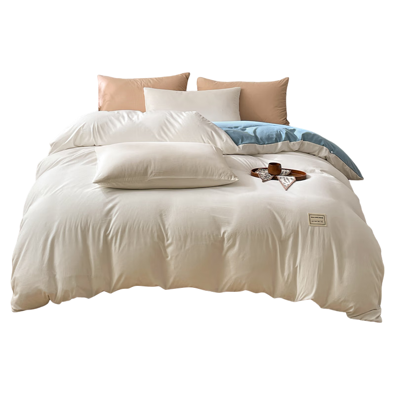 HLA Class A Antibacterial Skin-Friendly Duvet Cover Student Dormitory Single Duvet Cover 200*230cm Off-White Light Blue