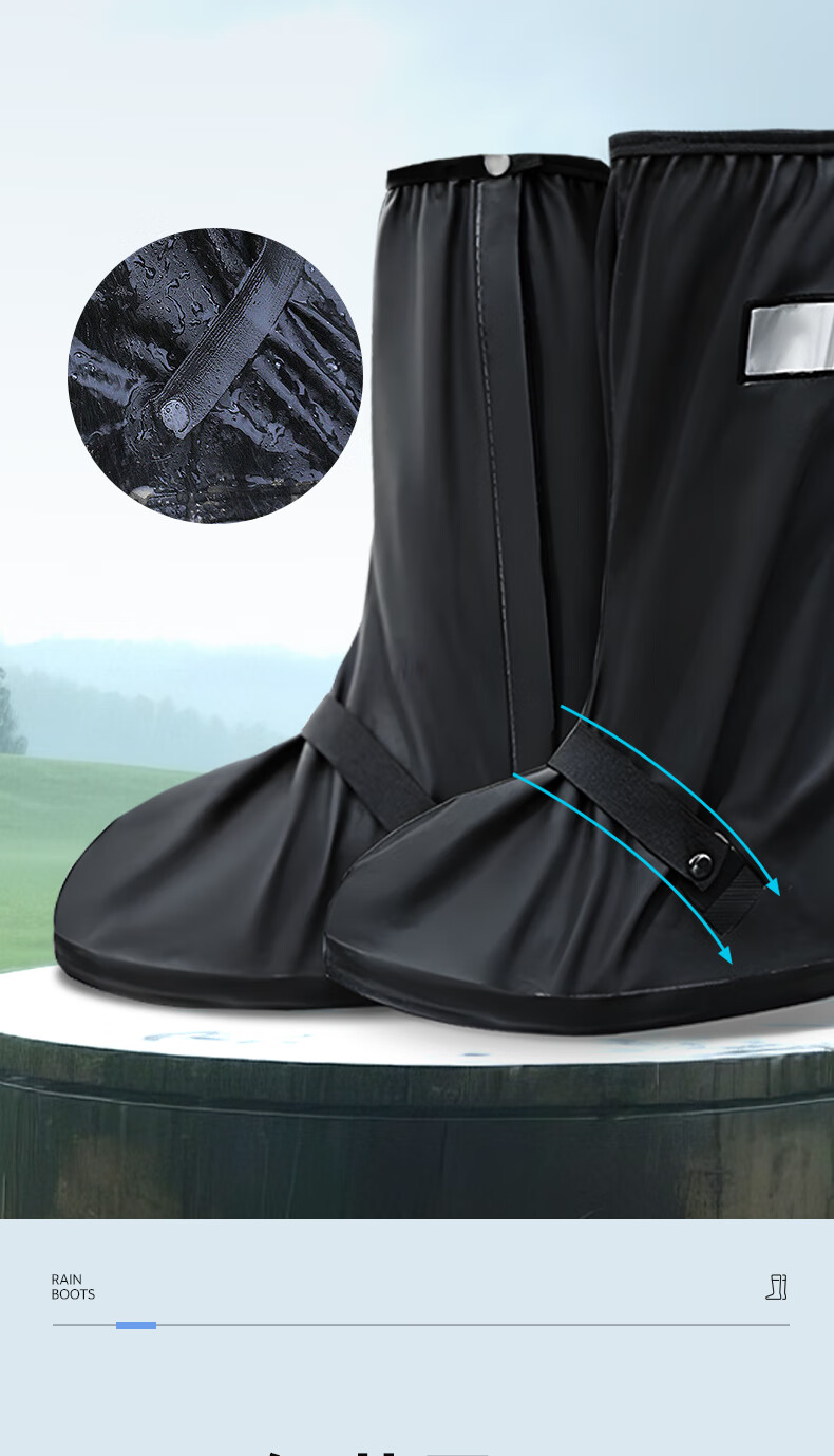 Leyoubaiyi Rain Boot Covers, High-Top M Size Long Rain Boots, Thickened Wear-Resistant Non-Slip Water Shoes, Outdoor Sandproof Foot Covers for Men And Wome 14