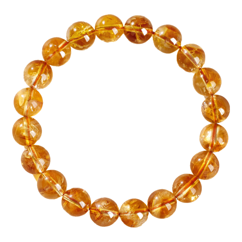 Jinshiling Yellow Crystal Bracelet Unisex Citrine Crystal Beads Wealth and Luck Charm Birthday Gift