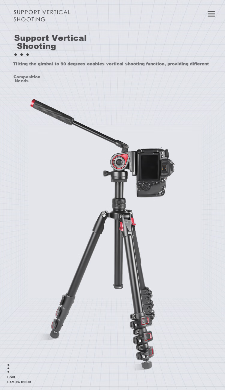 Milibo MUFB-BK Carbon Fiber Tripod, Lightweight DSLR Photography And Videography Dual-Use Portable Tripod, Center Column Inverted, with Hydraulic Ball Head 5