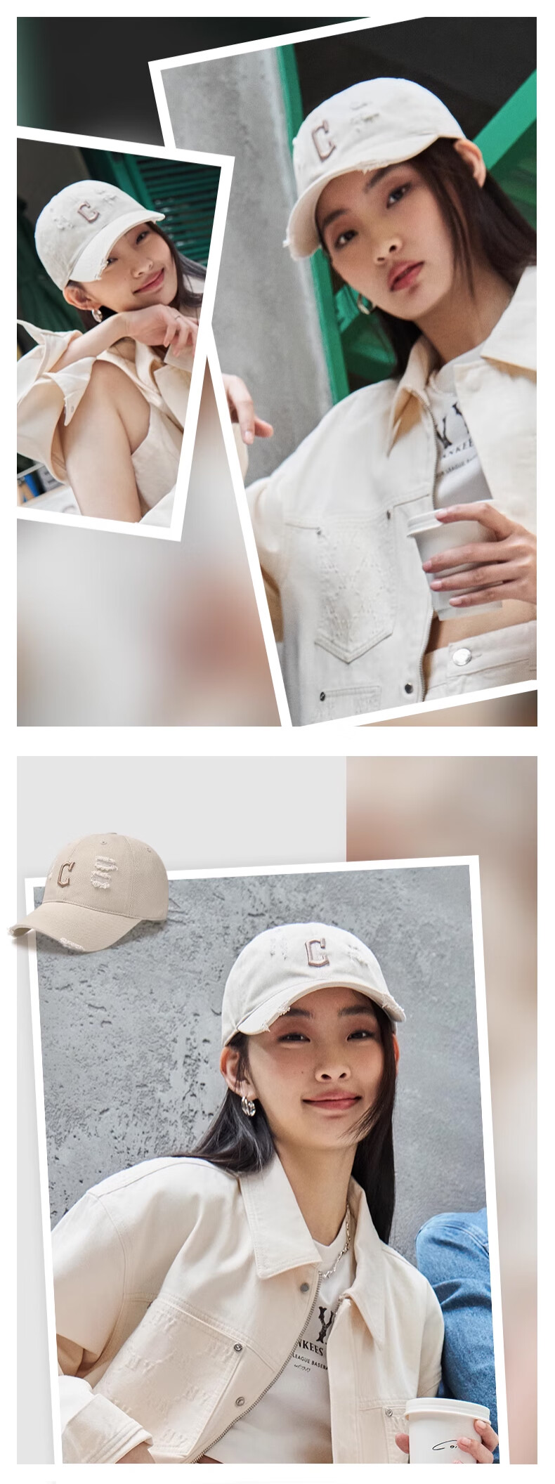 MLB Vintage Washed Baseball Cap Unisex Star Style Duckbill Sunshade【520】3ACPVV34N-07GRS 4