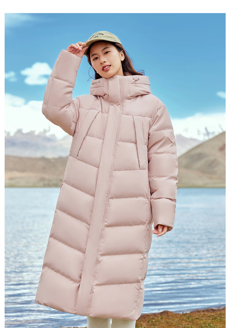 Xuezhongfei New Long Hooded Down Jacket Classic 3D Embroidery Hidden Pockets Skin-Friendly Thickened 2