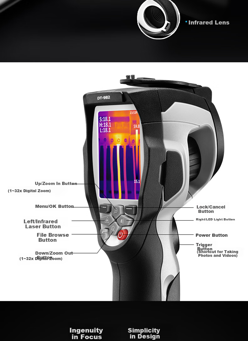 CEM T-165P Infrared Thermal Imager Pocket Thermal Camera Industrial Temperature Measurement Floor Heating Leak Detector Mainboard Inspection Instrument 10