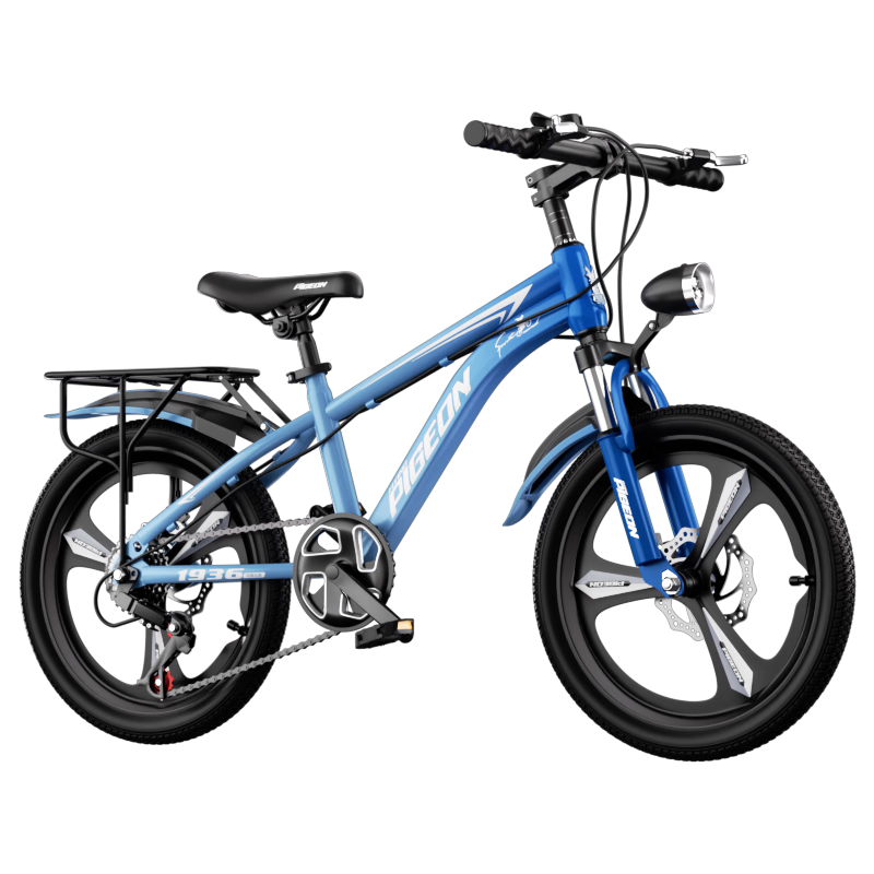 FG FLYING PIGEON Children's Bicycle for Ages 6-12 Youth Mountain Bike for Boys And Girls, Student Bike Blue And White 22-Inch with Gears