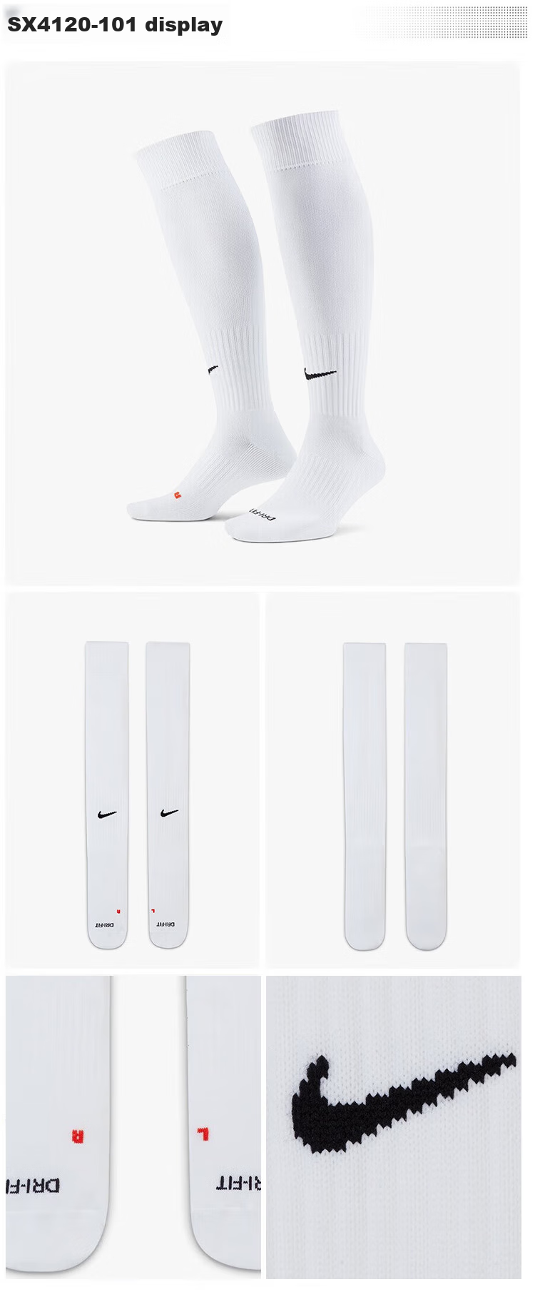 NIKE Sports Accessories Unisex Mid-Calf EVERYDAY Socks DD2795-104 White Black M 2