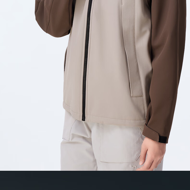 CAMEL Outdoor Soft Shell Jacket, Unisex Hooded Water-Repellent Windproof Mountaineering Hiking Coat A34CZ01797 L 7