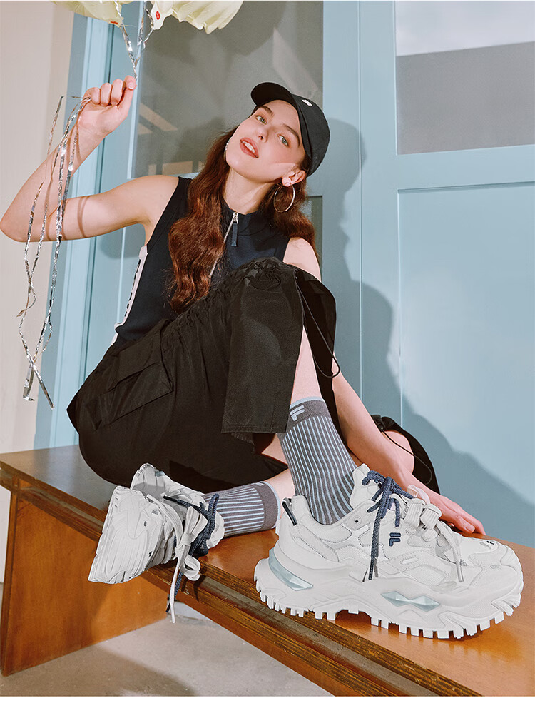 FILAFUSION Fila Trendy Women's Shoes BIANCO Platform Winter Candy Dad Sneakers 25