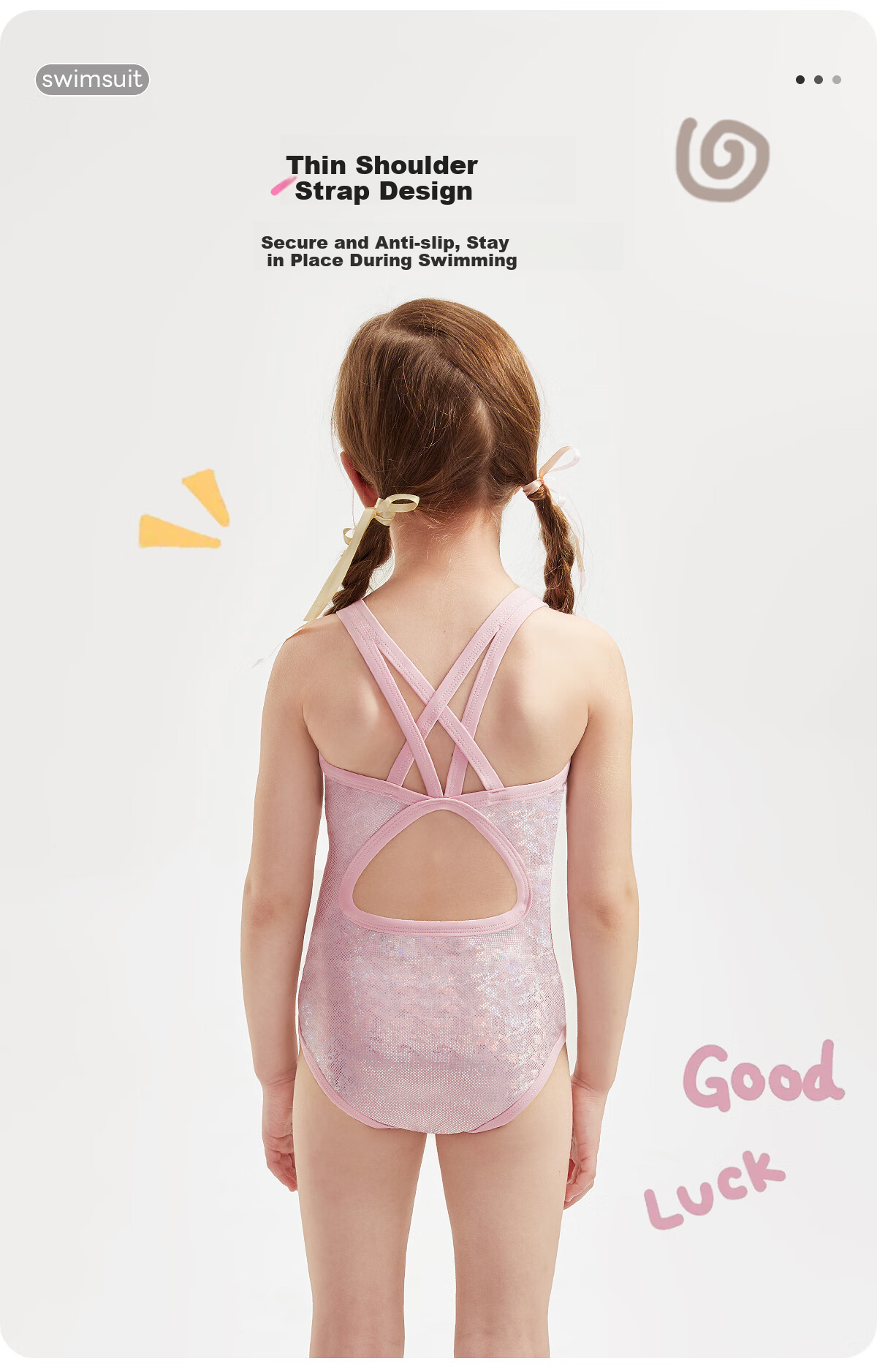 PULASSI Children's Swimsuit, 2026 New Professional Training One-Piece Swimwear for Older Girls 3