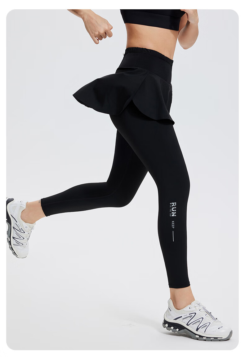 Cosleaf Women's Running Fitness Pants with Built-In Shorts, Anti-Exposure Slim-Fit Elastic Yoga Leggings, Professional Waist Bag Sports Pants 22