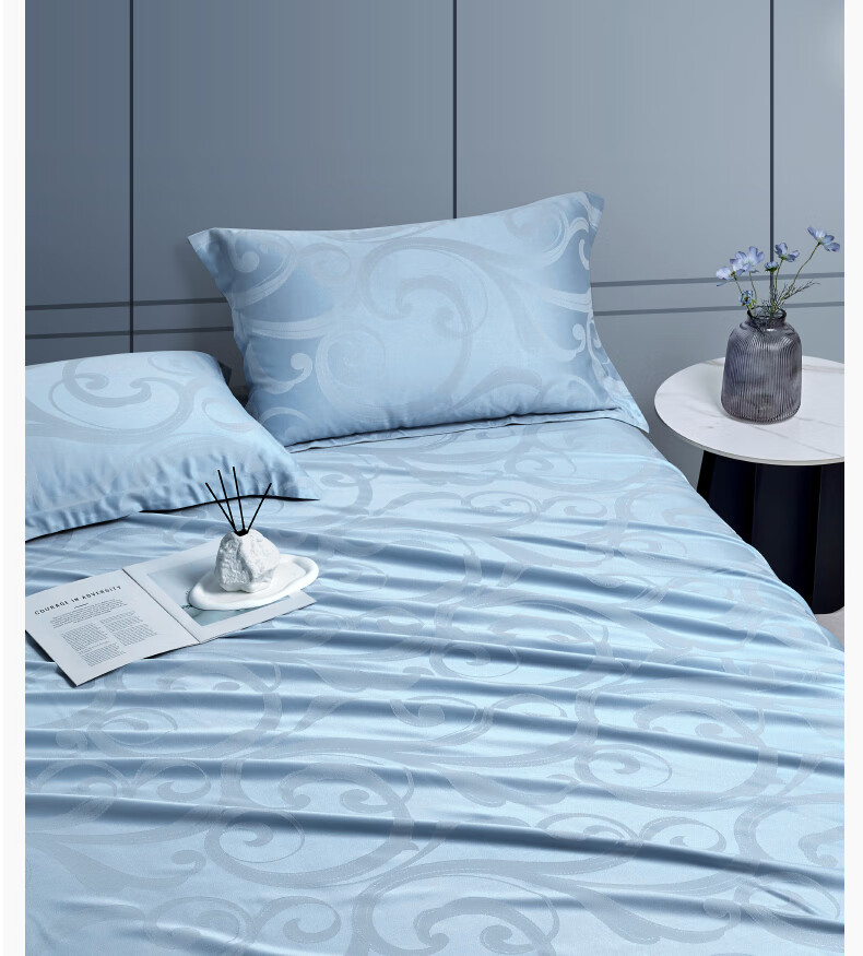 LOVO Antibacterial Bamboo Fiber Ice Silk Cooling Mat Double Three-Piece Set Gray 230*235 [Foldable] 4