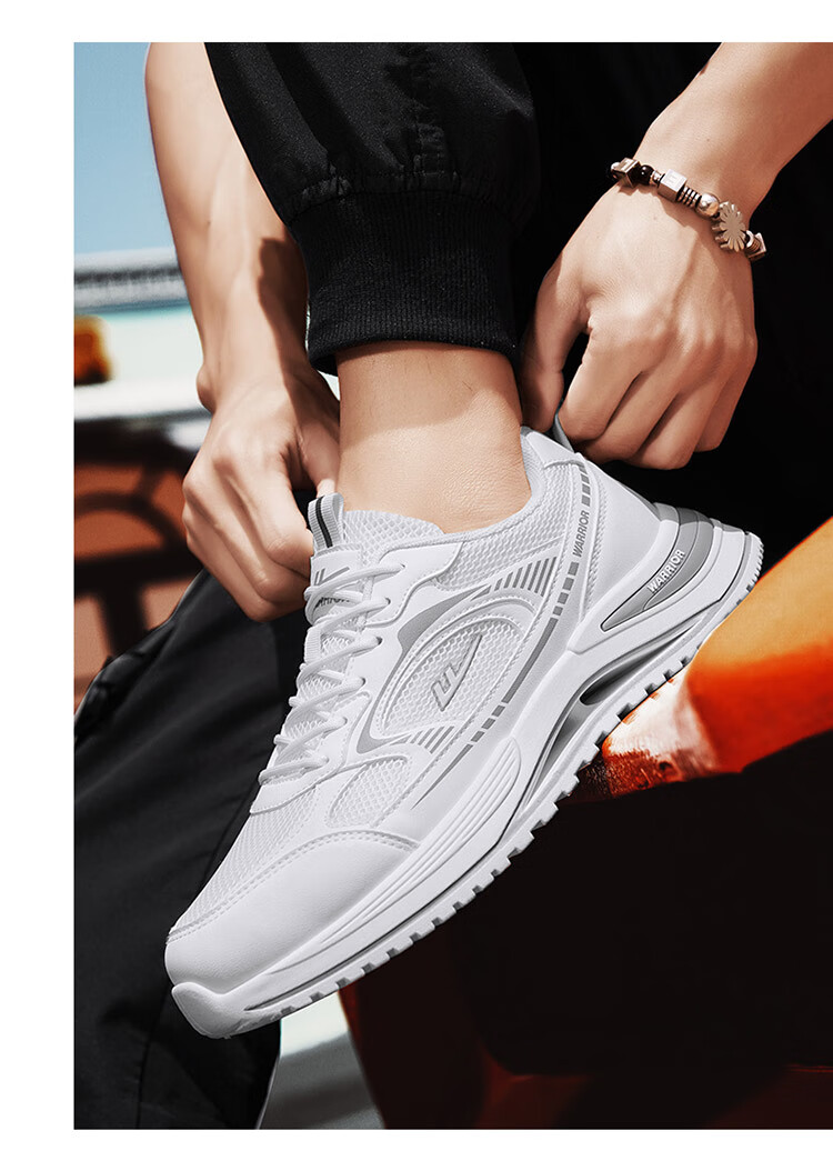 Warrior Men's Sports Shoes Summer Height Increasing Dad Sneakers Mesh Breathable Lightweight Trendy Casual Shoes Gray Blue Size 42 16
