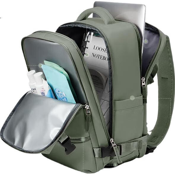 Landcase Travel Backpack, Women's Business Large Capacity Lightweight Backpack, Travel Bag for Business Trips And School, Model 4401 Army Gree