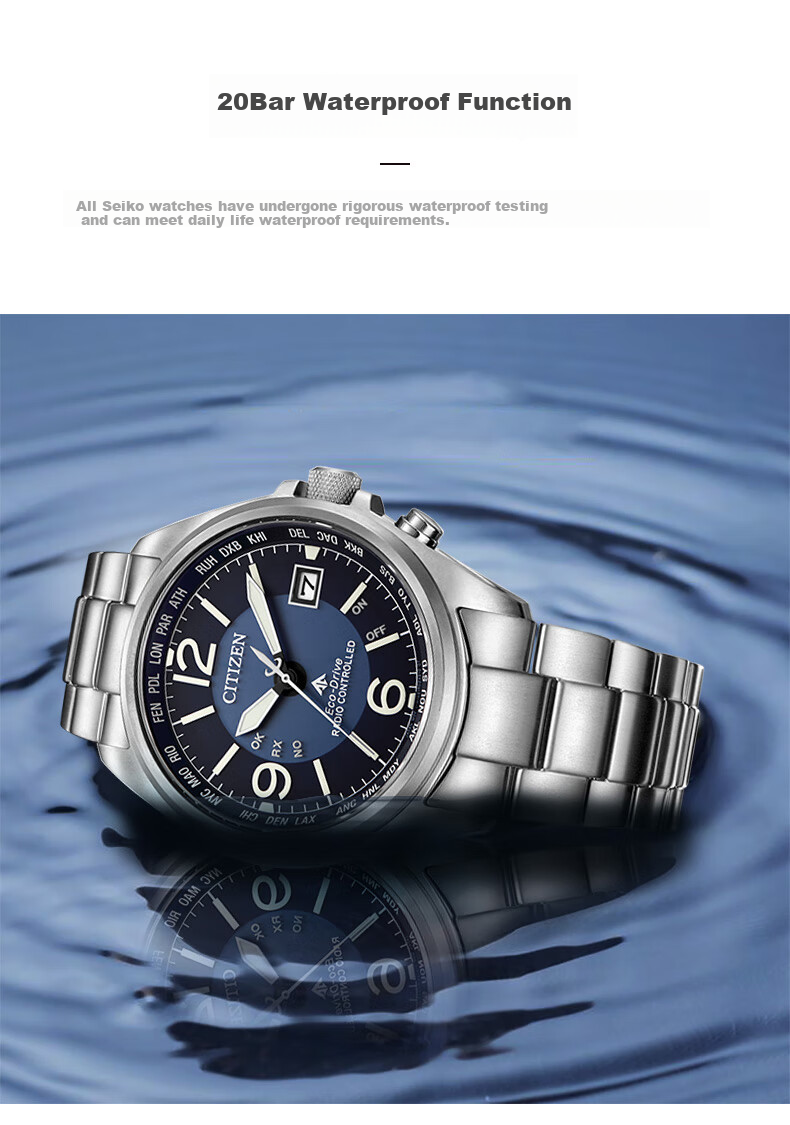 CITIZEN Watch for Men, Japanese And Korean Style PROMASTER Eco-Drive Leather Strap Sports Watch, Gift for Boyfriend JW0149-10L 7
