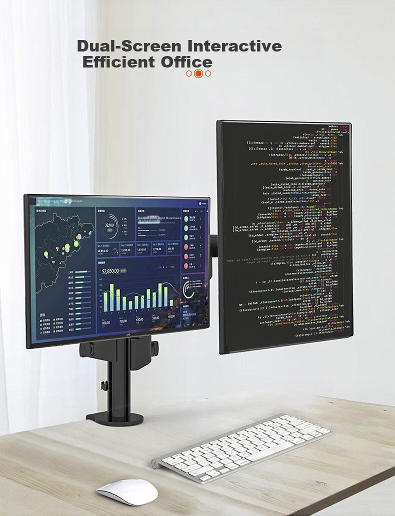ECOLA Monitor Stand, Computer Stand, Height-Increasing Stand for Computers, Mechanical Arm Computer Desk Stand, Spiral Lifting Mechanical Spring Display Screen Stand FT62BK 5