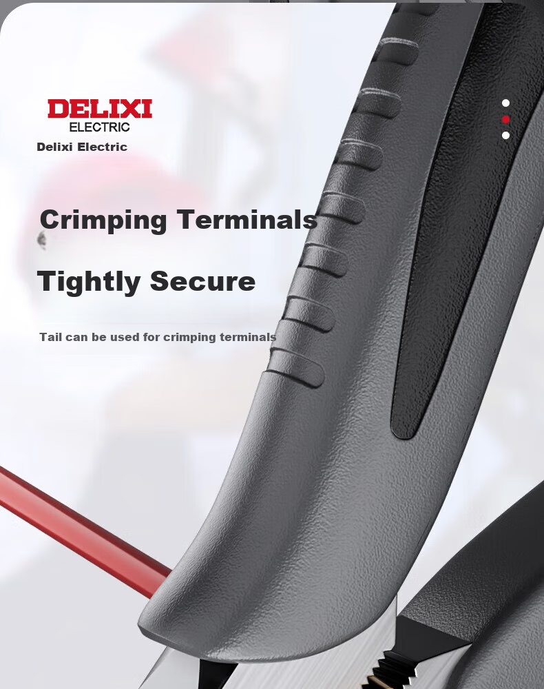DELIXI ELECTRIC [Industrial Grade] Pliers Set, Tiger Pliers, Wire Cutters, Diagonal Pliers, Electrician Tools, Crimping Pliers, 6-Inch Three-Piece Set 8