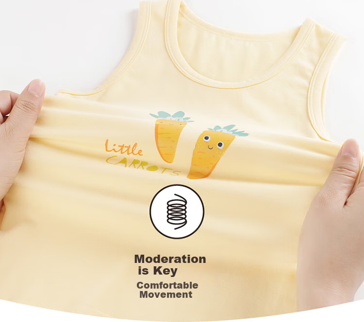 THREEGUN Class A Skin-Friendly Elastic Cotton Vest for Boys And Girls, Children's Outdoor Wear 39121A0 Light Coffee 100 6