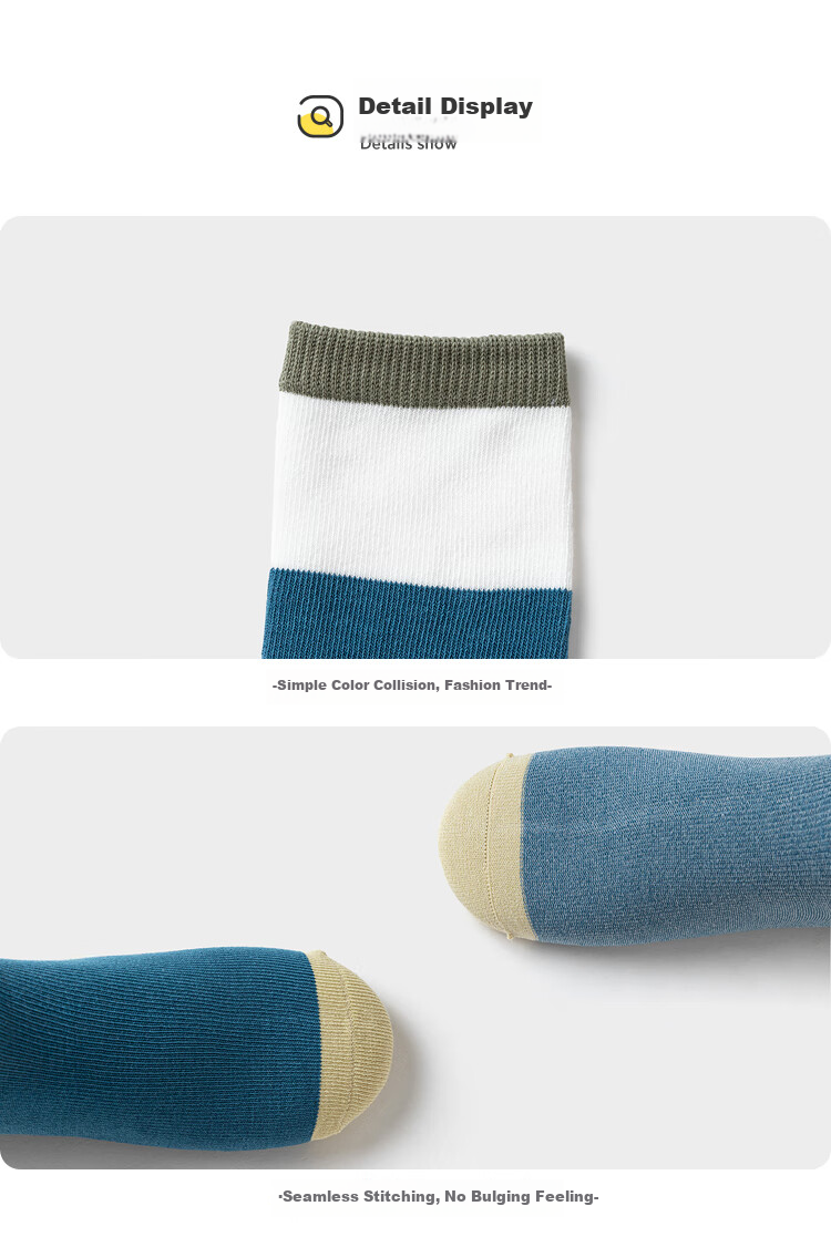 BALABALA Children's Socks Cotton Autumn New Style Color-Block Student Socks for Boys And Girls Mid-Calf Socks Five Pairs Pack 209925172206 12