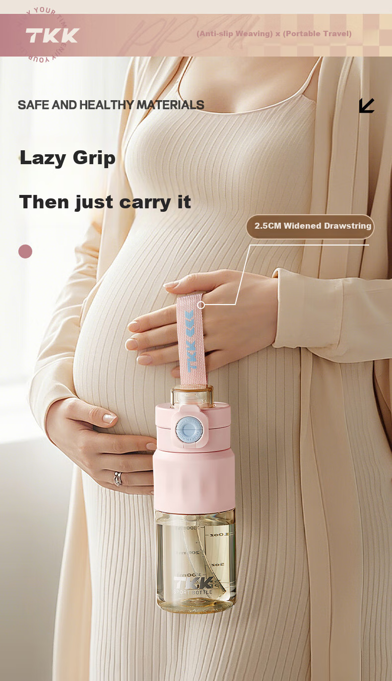 TKK Straw Cup for Pregnant Women And New Mothers, PPSU Water Bottle for Adults to Drink While Lying Down, Food-Grade Plastic Water Bottle for Students And Childre 13