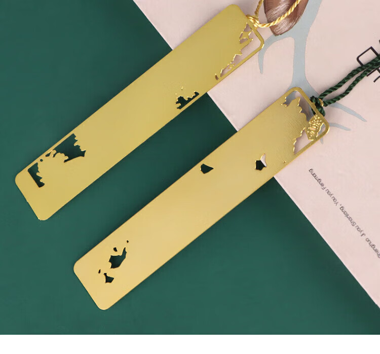 TaTanice Metal Bookmark, Graduation Season Gift, Chinese Style Creative Floral Notepad, High-Quality Hollow Bookmark, Birthday Gift, Back-To Graduation - Water-Rich Prosperity 16