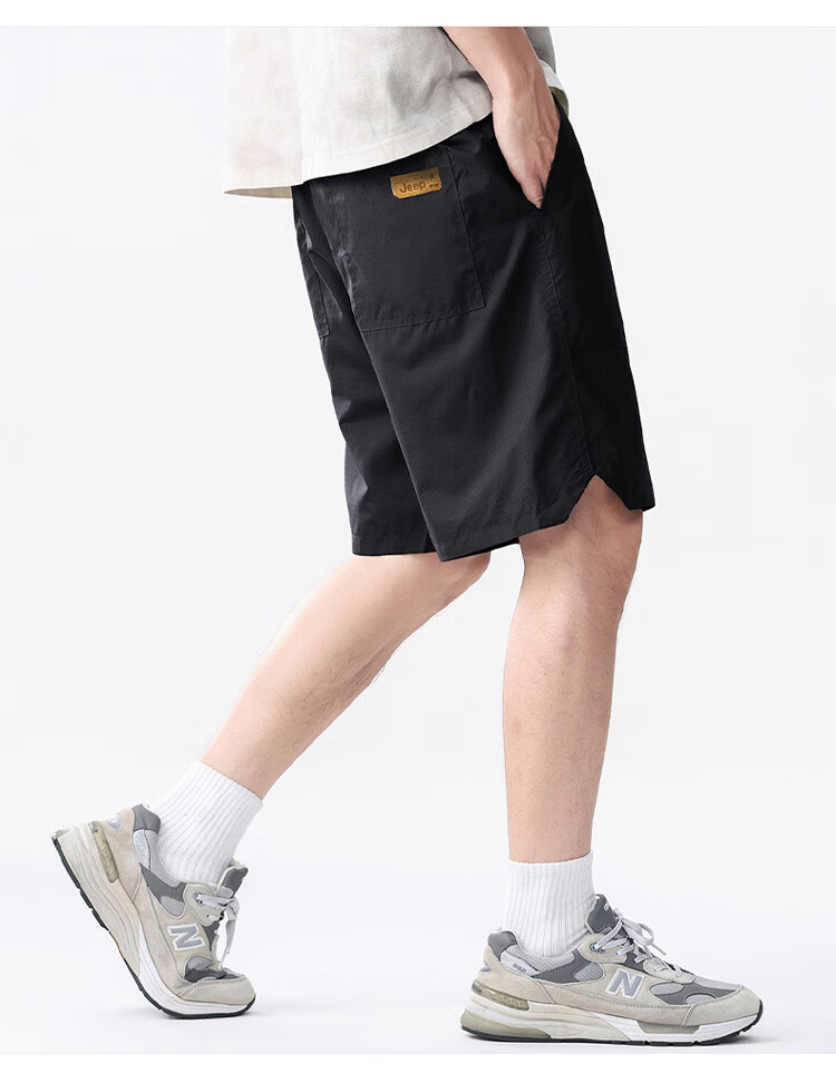 JEEP Men's Shorts, Summer Loose Cargo Pants, Men's Sports Knee-Length Shorts, Thin Casual Pants, Black, 2XL 6