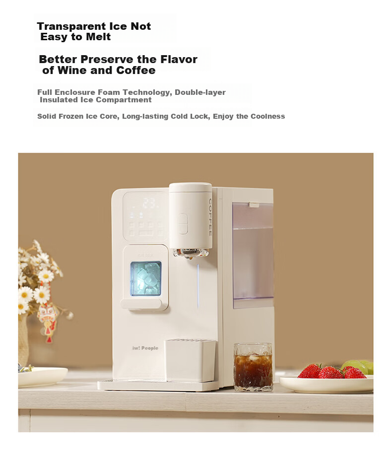 YIMI Four-In Coffee Maker with Ice, Hot Water Dispenser, Countertop Home Use Direct Drinking Ice-Cold All-In Machine for Americano Coffee, Smart Reservatio 7