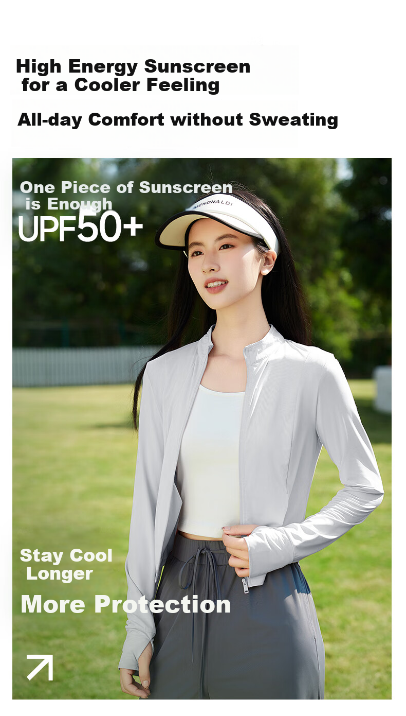 Warrior Upf100+ Stand-Collar Slim-Fit Sun Protection Jacket for Women, Summer 2026, Waist-Cinching Slimming Cool Comfortable Outerwear Top 5