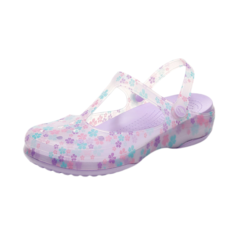 XGGC Women's Summer Clogs Slip-On Sandals Non-Slip Thick Sole Beach Jelly Open-Toe Sandals Spring Crystal Pink Size 38