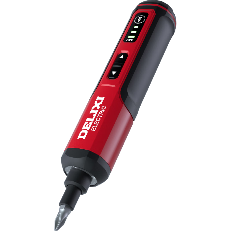 DELIXI ELECTRIC Electric Screwdriver, Household Small Rechargeable Lithium Battery Screwdriver, Mini Electric Screwdriver, 4V Straight Handle Model