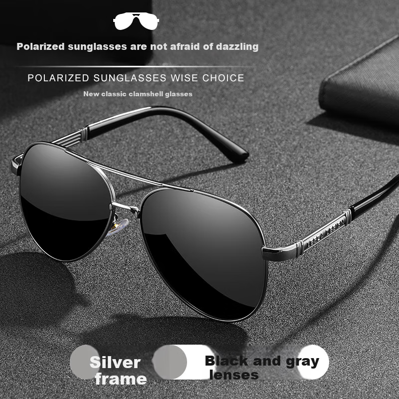 GOGOSOON New Pilot Sunglasses for Men, Driving-Specific Glasses, Photochromic Polarized Driving Sunglasses, Light-Sensitive Day And Night Fishing Sunglasses