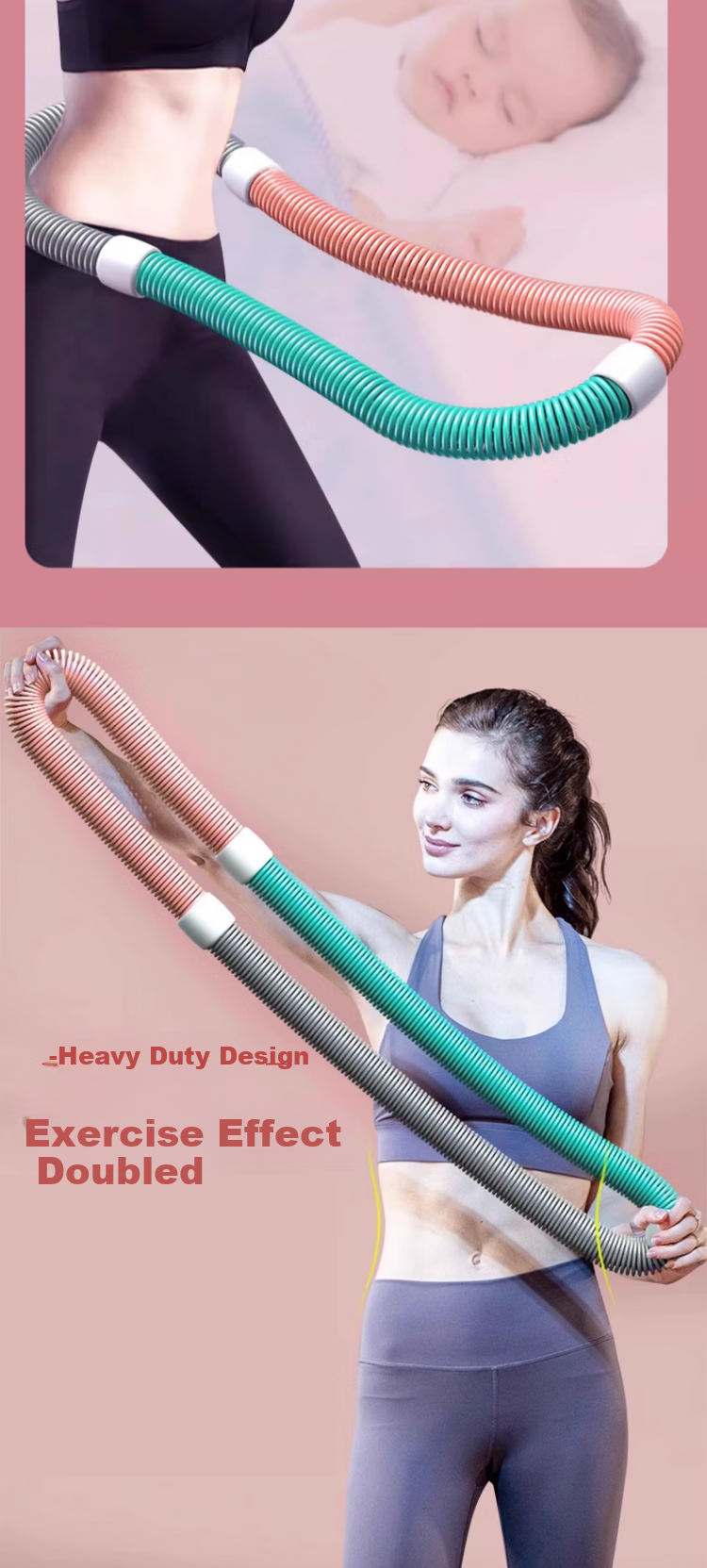 SMOOKY Spring Hula Hoop for Abdominal Compression, Weighted Waist Slimming, Belly Reduction Tool for Women, Adult Beginner Soft Hula Hoop 2