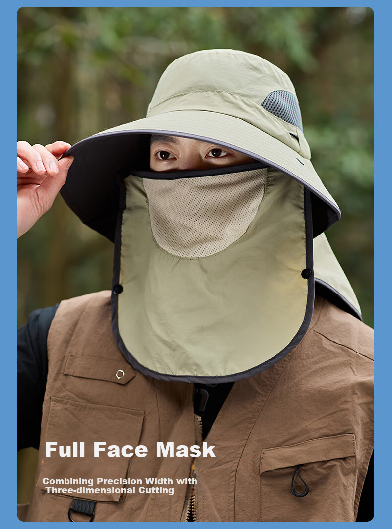 TUCANO Sun Protection Hat, Unisex Sun Hat, Fishing Hat, Hiking Hat, Sun Hat, Outdoor UV-Resistant Face Mask Hat for Me 5