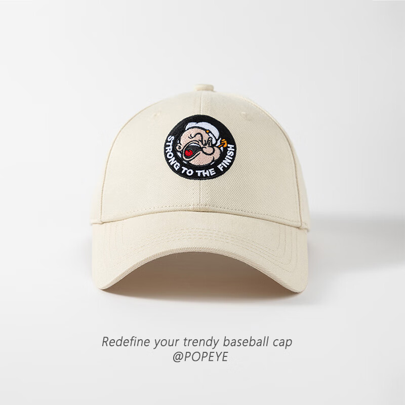 Popeye Vintage Hard Top Embroidered Baseball Cap Unisex Adjustable Duckbill Sun Hat Large Head Size Trendy Face Slimming Hat 4