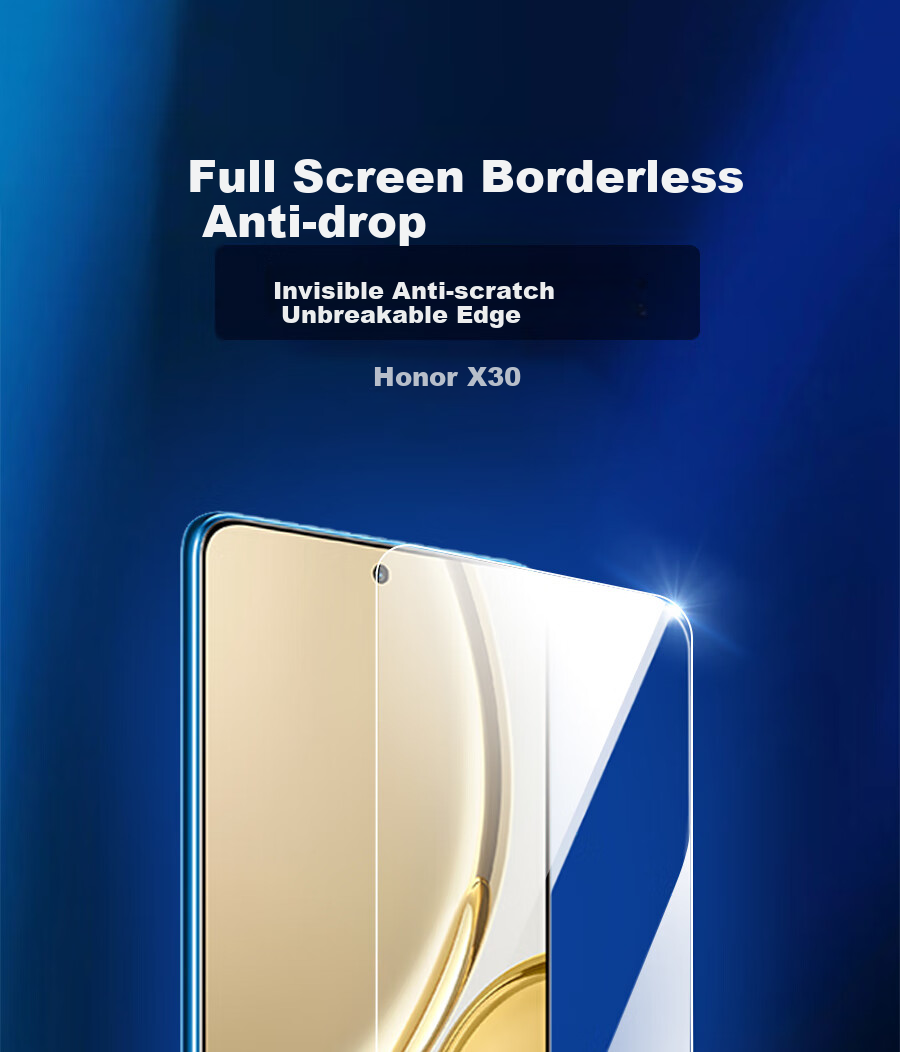 ESCASE Honor X30 Tempered Glass Screen Protector, Full Coverage, High Definition Glass Protective Film, Transparent 1