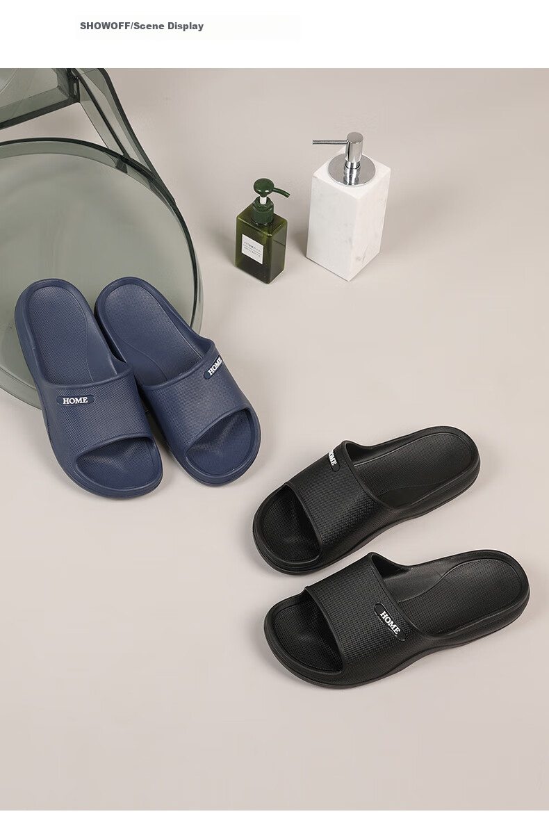 GUOLUOFEI Extra Large Slippers for Men And Women, Summer Indoor Home Bathroom EVA Shower Non-Slip Plus Size Black 50-51 9