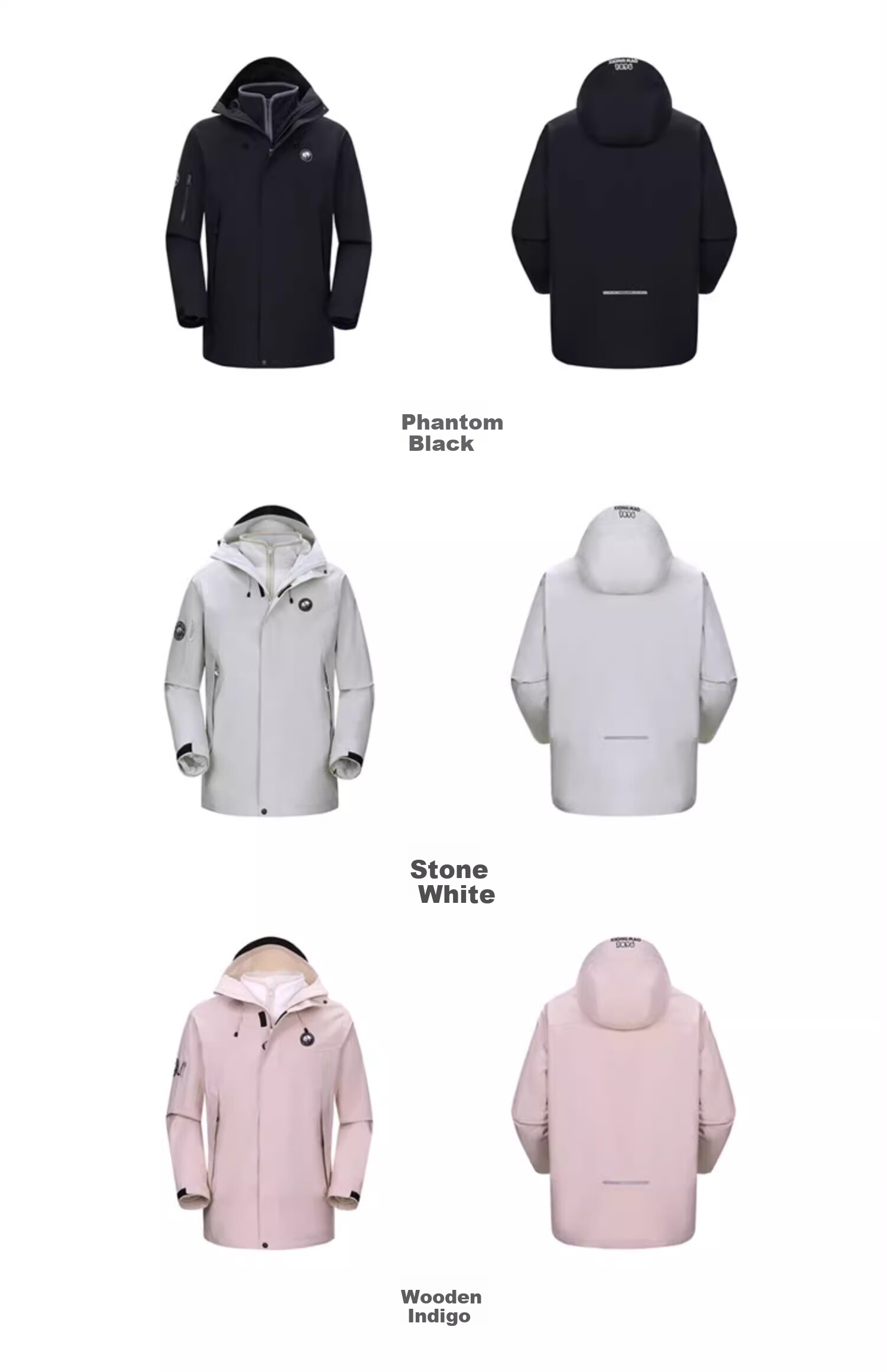 CAMEL Panda Outdoor Jacket for Men And Women, Winter Windproof And Cold-Resistant Travel Fleece Three-In Mountaineering Suit 23