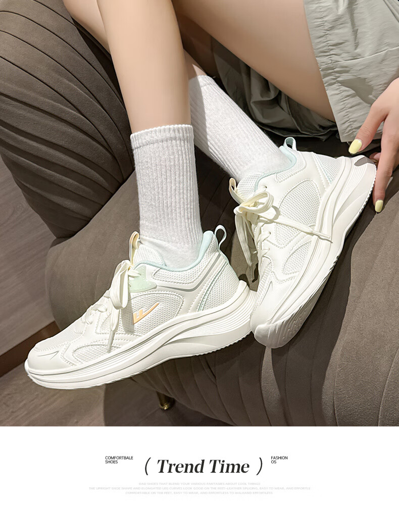 Warrior Women's 2025 New Breathable Mesh Soft Sole Comfortable Sports Shoes Beige Pink Size 36 16