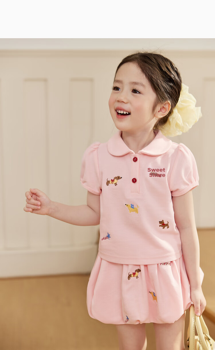 LUSON Children's Embroidered Polo Dress for Girls, Summer 2025 New Style Trendy Dress Set for Girls 11