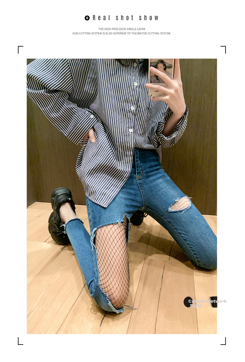 LangSha Silk Stockings, Women's Fishnet Socks, Black Sexy Summer Ultra-Thin Trendy Ins Fashion Hollow Mesh Pantyhose 7