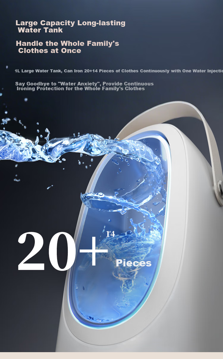 PHILIPS Desktop Space-Saving Iron, Handheld Home Small Garment Steamer, Maximum Steam Output 84g/min, 1L Bean-Shaped Iron STE0950/60, Peach Steam Bag 15