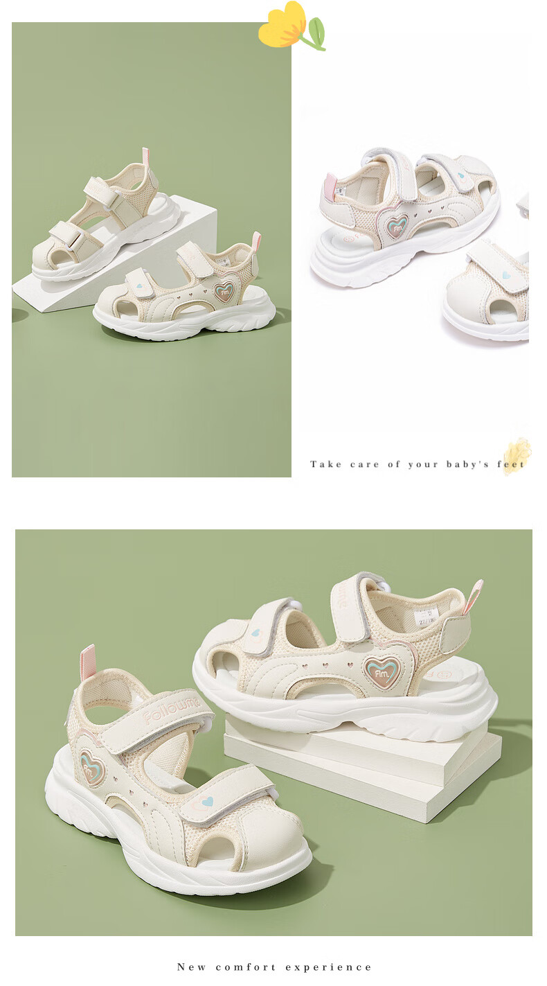 Follow Me Boys And Girls Sandals, Children's Beach Shoes, Summer Soft-Soled Closed-Toe Sandals, Velcro Sports Casual Shoes, Pink, Size 30 6