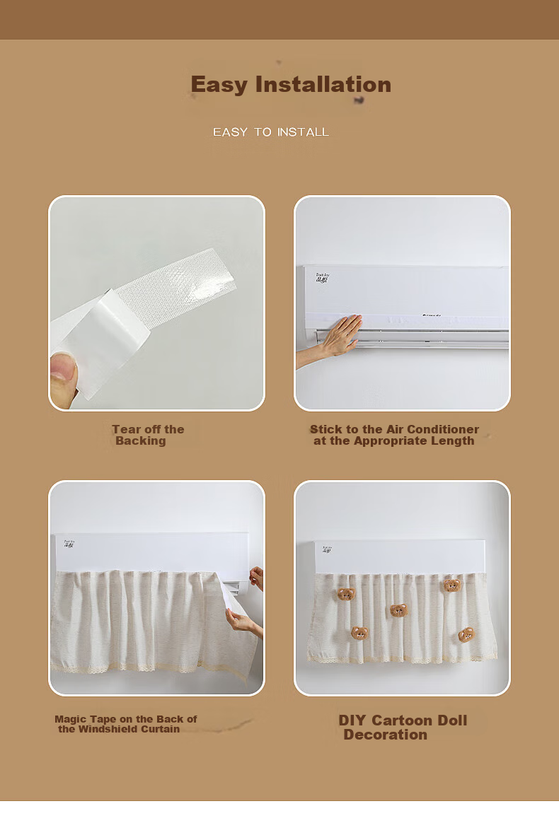 Hujia Air Conditioner Wind Deflector, Anti-Direct Blowing, No Installation Required, Dust Cover, Universal Hanging Type 10