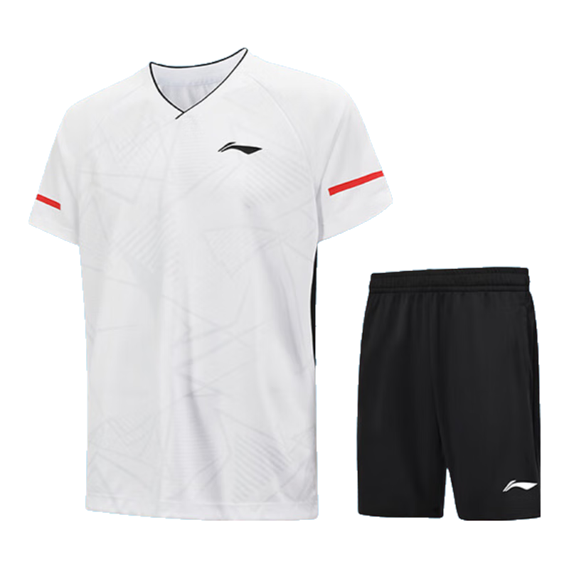 LI-NING Unisex Badminton Short Sleeve Competition Set Two-Piece Club Series Sports Teamwear