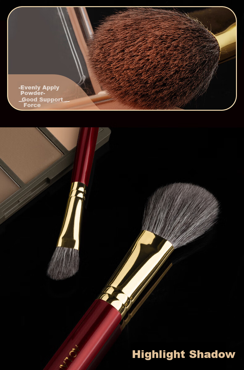 AOLANLA Master-Level Sparrow Feather Blue Makeup Brush Set, 8 Pieces, Animal Hair Powder Blush Brush, Eye Detail Brush, New Year Gift 6