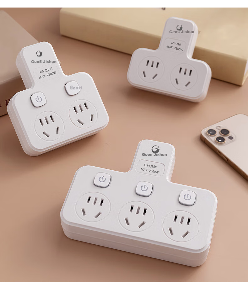 JS JISHUN Socket Extender, College Dormitory Power Strip Adapter, One-To Converter Plug, Multi-Outlet Power Strip 9