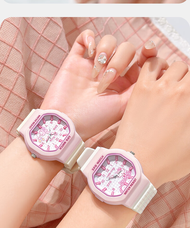 Hello Kitty Girls' Luminous Waterproof Sports Watch for Students, High-Value Junior High School Children's Watch, Birthday Gift for Girls 356 22