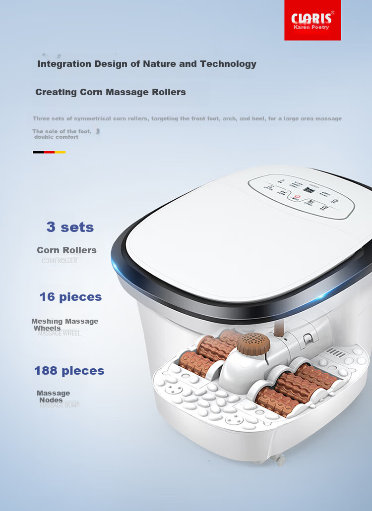 CLORIS [Mid-Autumn Festival Gift] Foot Bath Soaking Bucket, Automatic Massage Heating Electric Foot Bath Tub, Birthday Gift for Wife Or Parents F23M-B 4