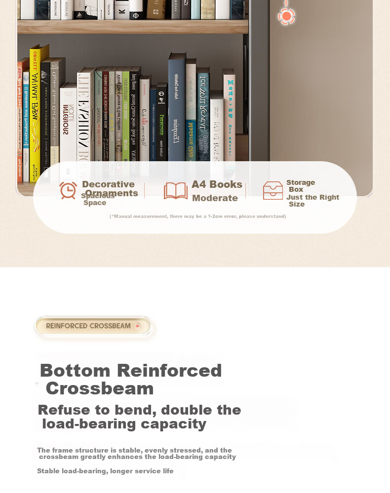 Milin Bookshelf Storage Rack, Floor-Standing Multi-Tier Organizer for Students And Home Use, Living Room Iron Art Bookcase Storage Shelf, Four-Tier White 80 5