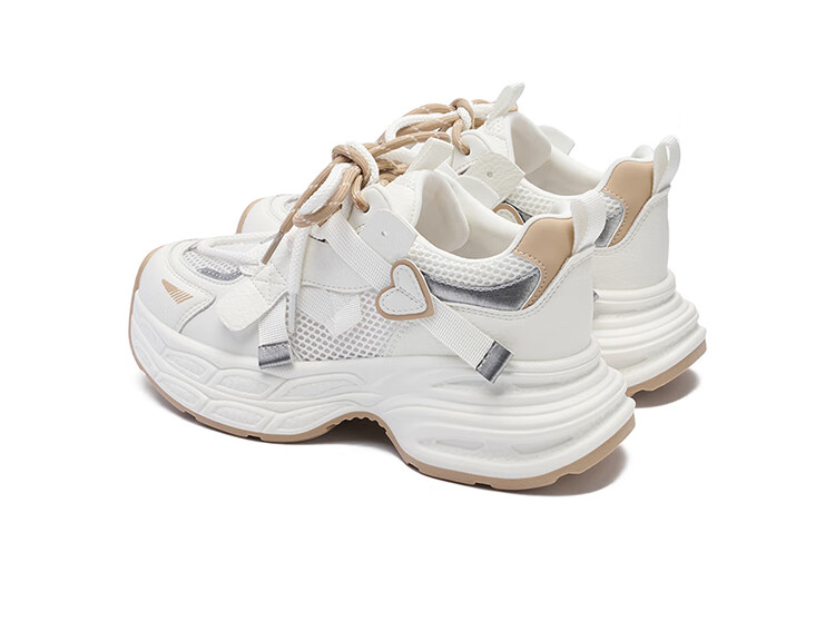 Josiny Chunky Dad Shoes, 2026 New Popular Style, Zodiac Year Outfit, Trendy Casual Sneakers, New Year Gift, Beige/red, Size 36 31