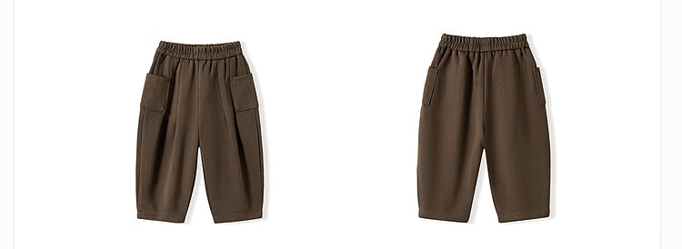 ASK JUNIOR Kids Boys Carrot Pants Spring Brushed Woolen Casual Sports Pants Brown Coffee 90 3